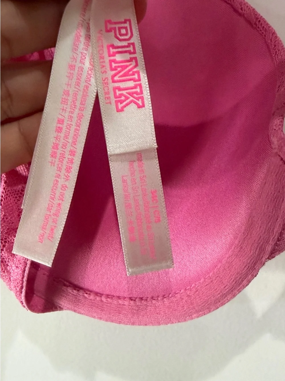 PINK Victoria's Secret Pink Lace Molded T-Shirt Bra - Picture 4 of 7